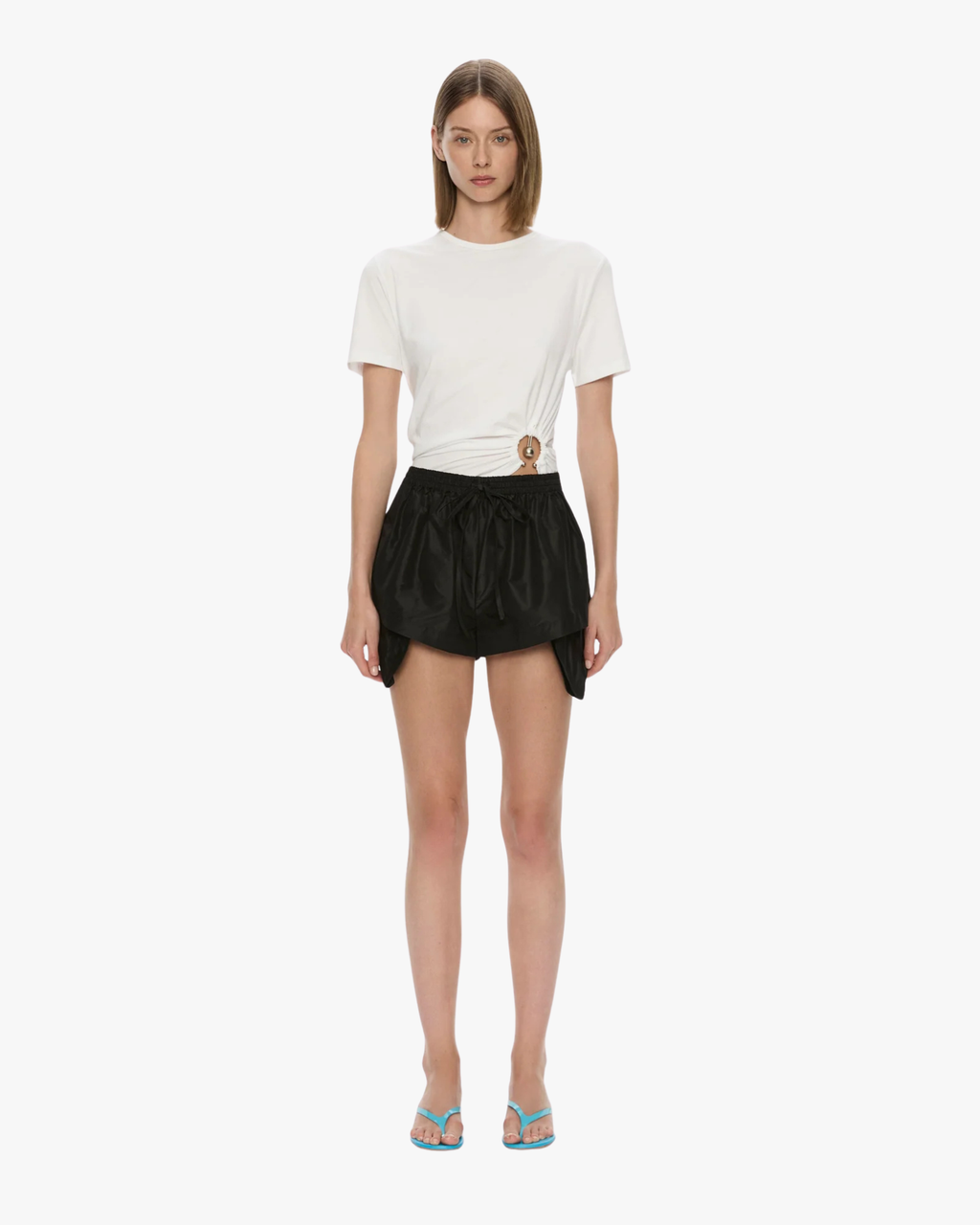Tee Orbit Ruched White