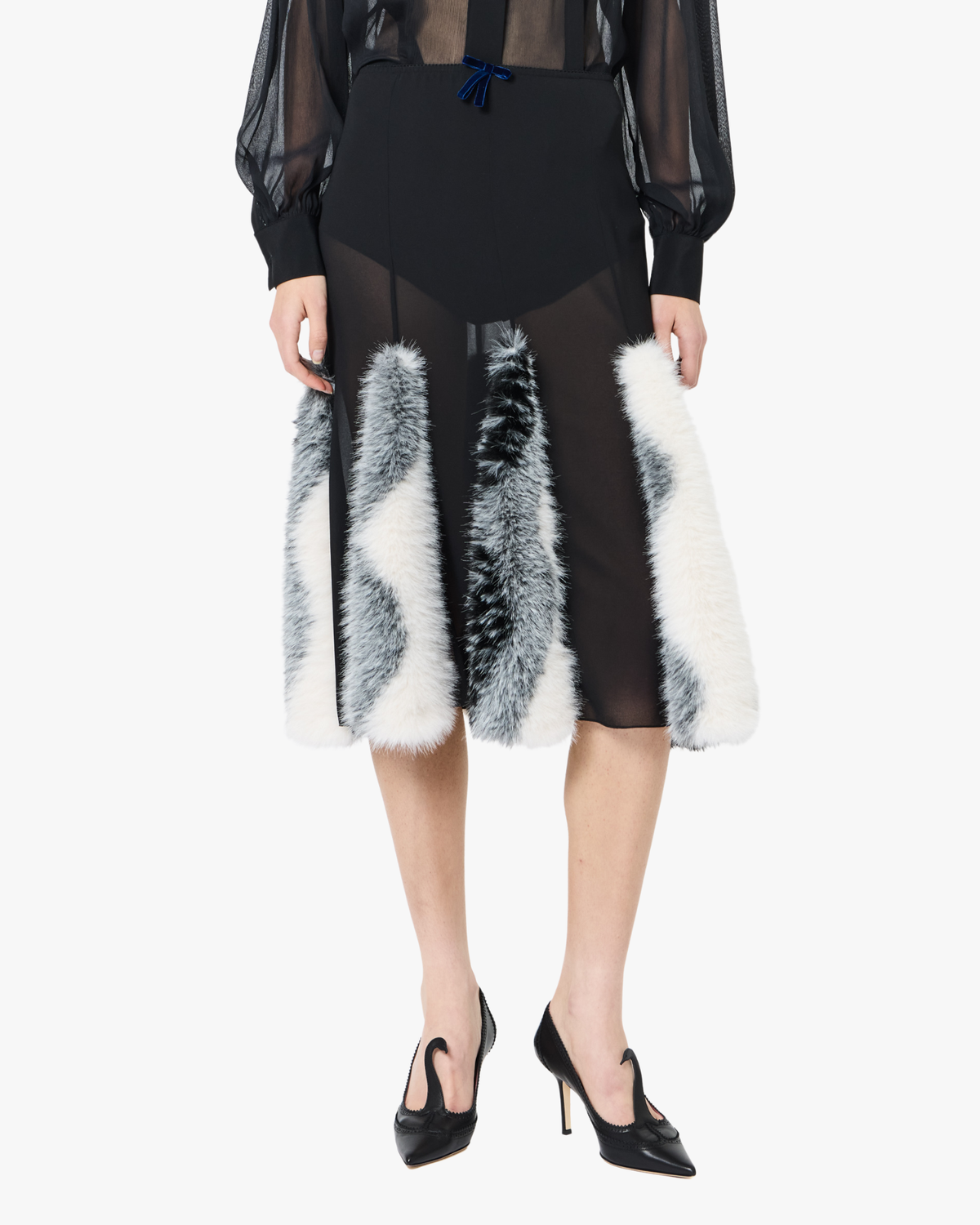 Skirt With Fur Trim Black