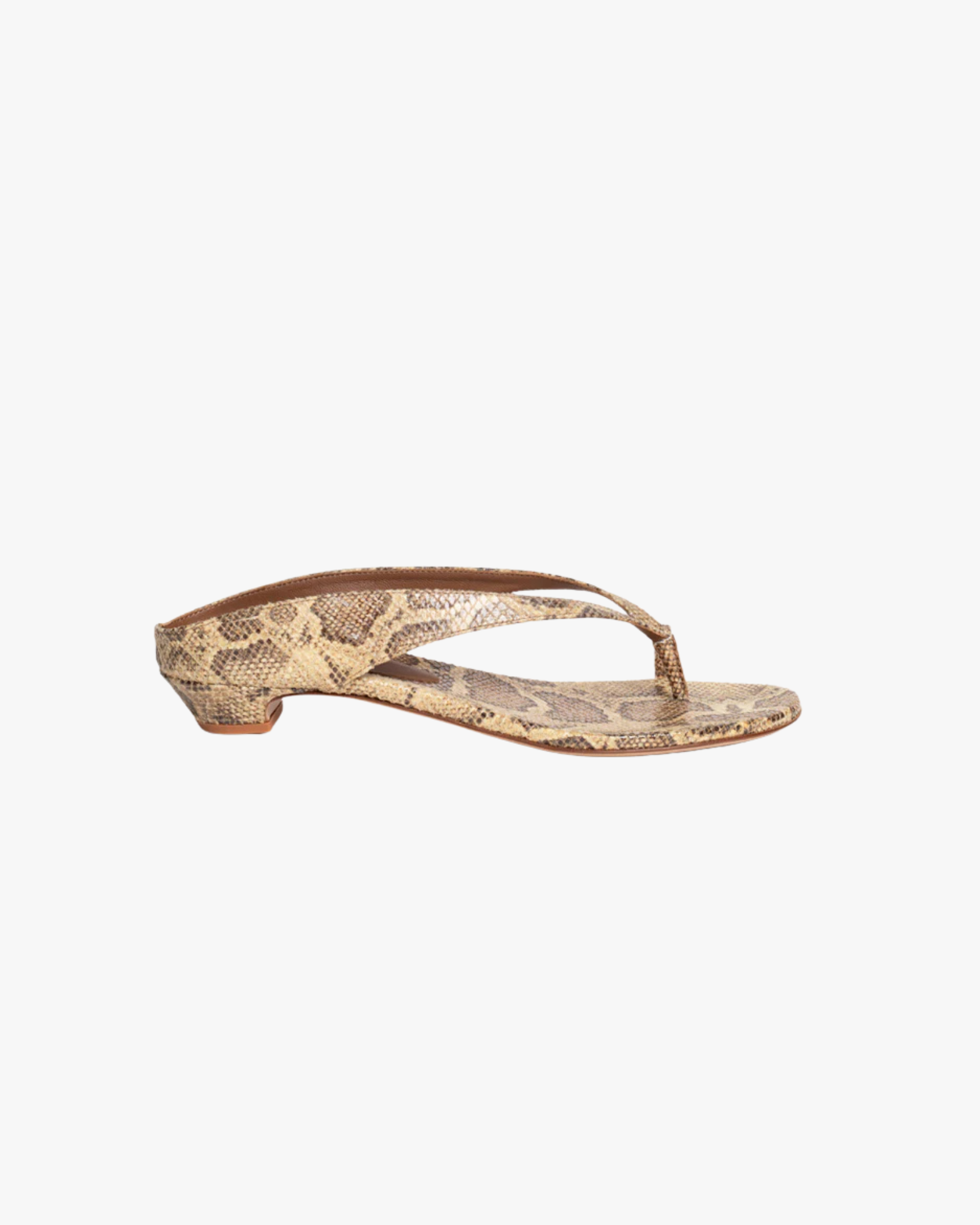 Miguela 25Mm Kitten Thong Mule Camel