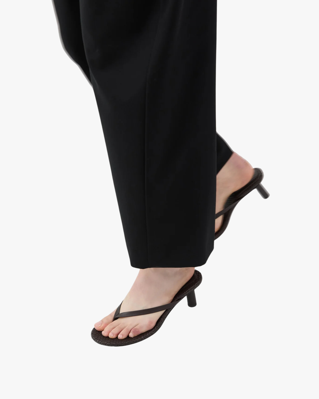 Woven Thong Heel Coffee
