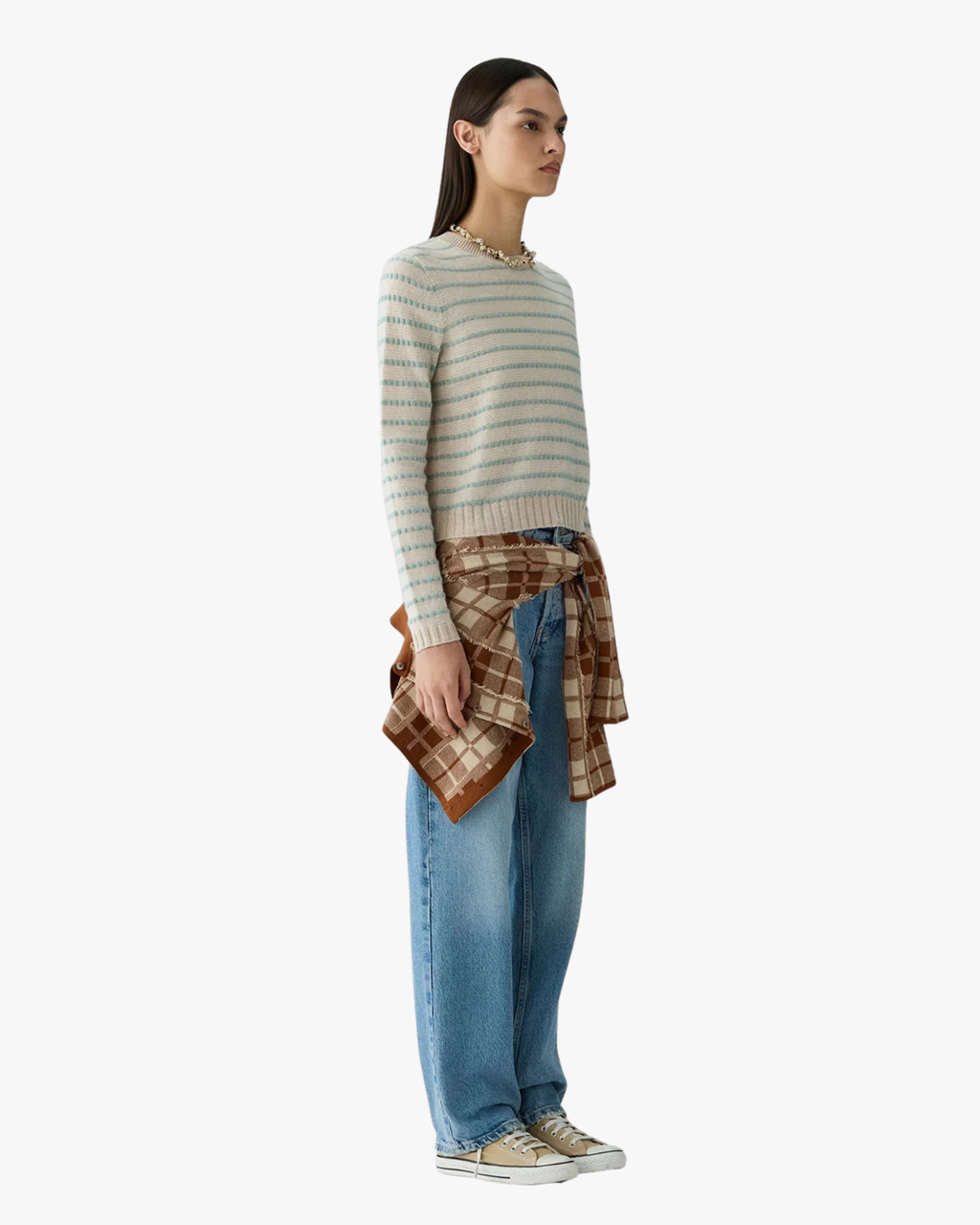 Crew Sweater Pebble Stripe Shrunken