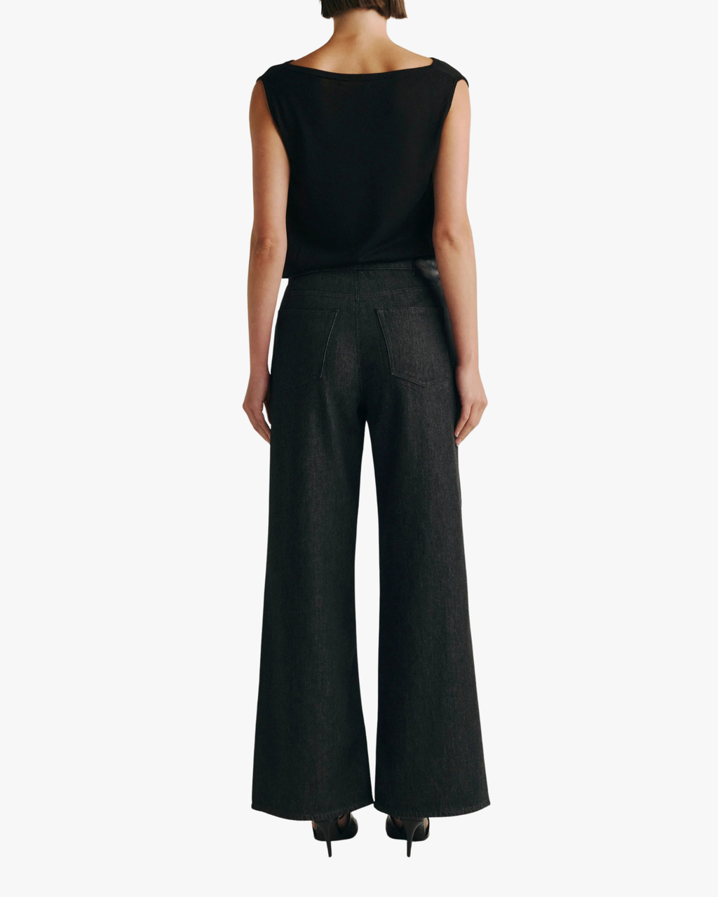 Jeans Draped Wrap Pant High Rise Blue