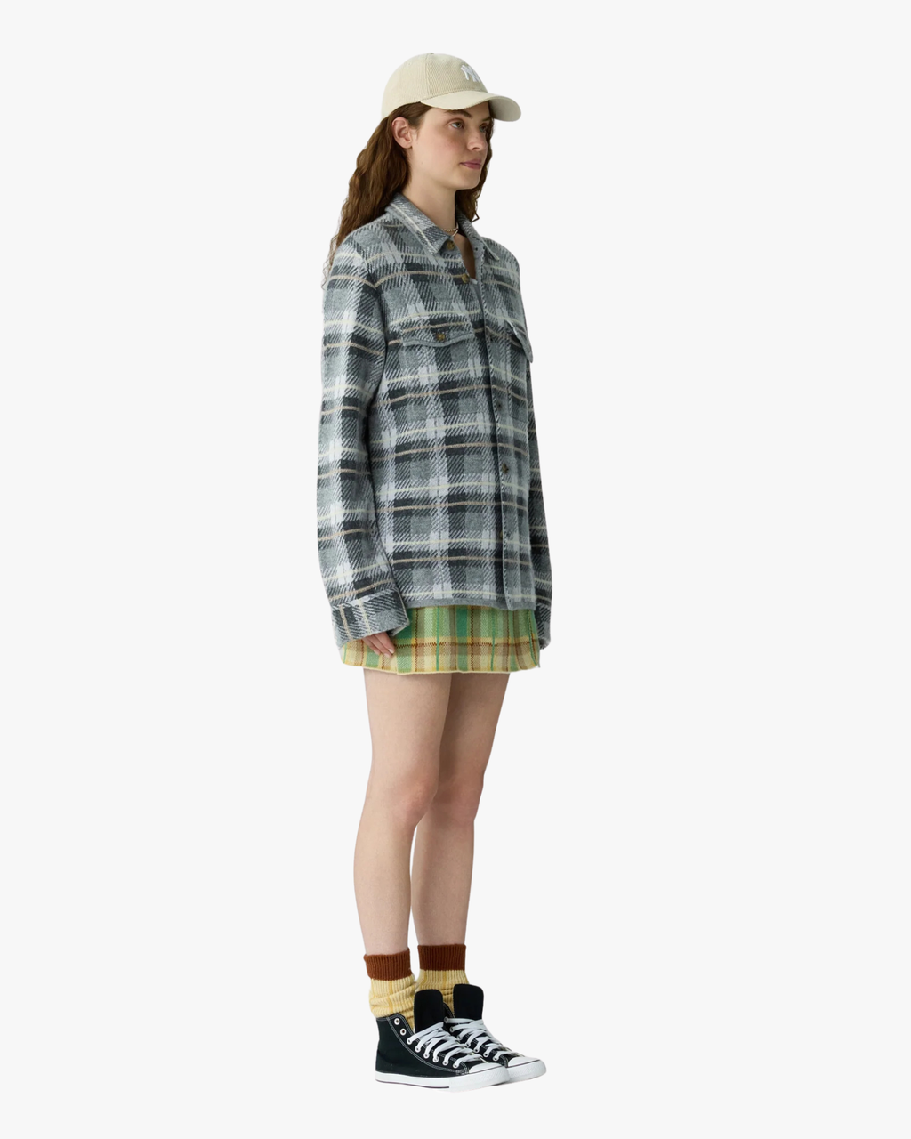 Plaid Cashmere Work Shirt Heather Grey