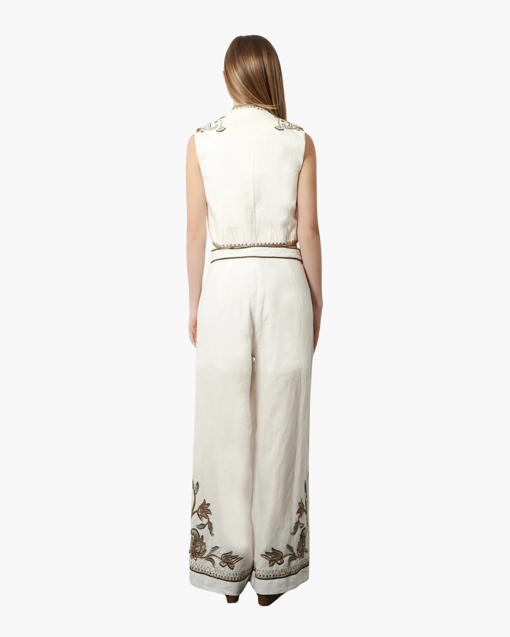 Sorelle White With Embroidery Trouser