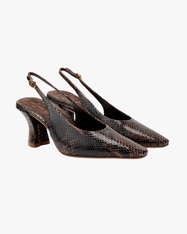 Slingback Pumps Iris Nutmeg Snake