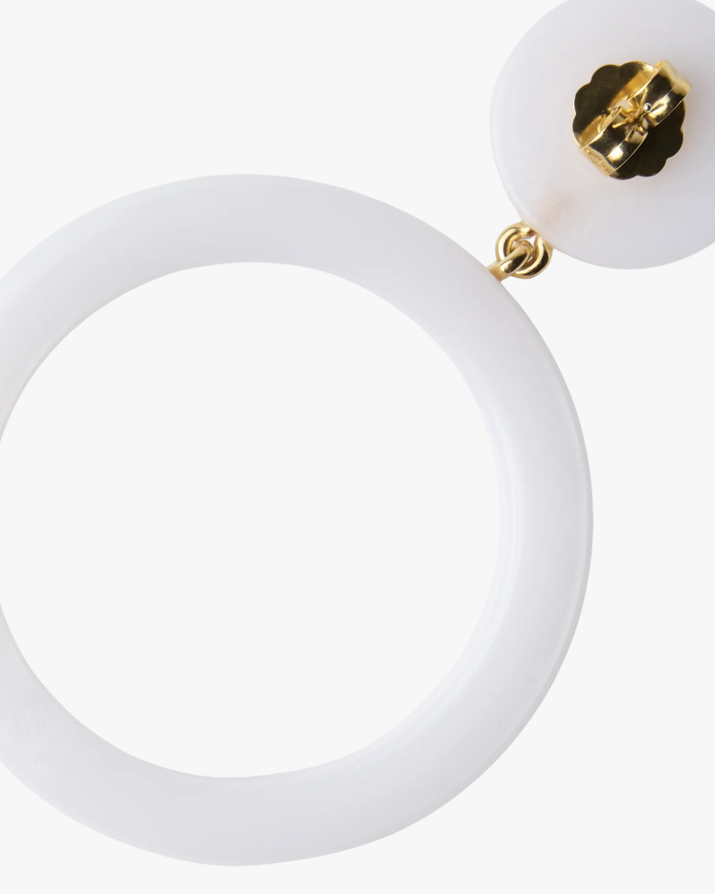 Earrings Icon Circle Resin White