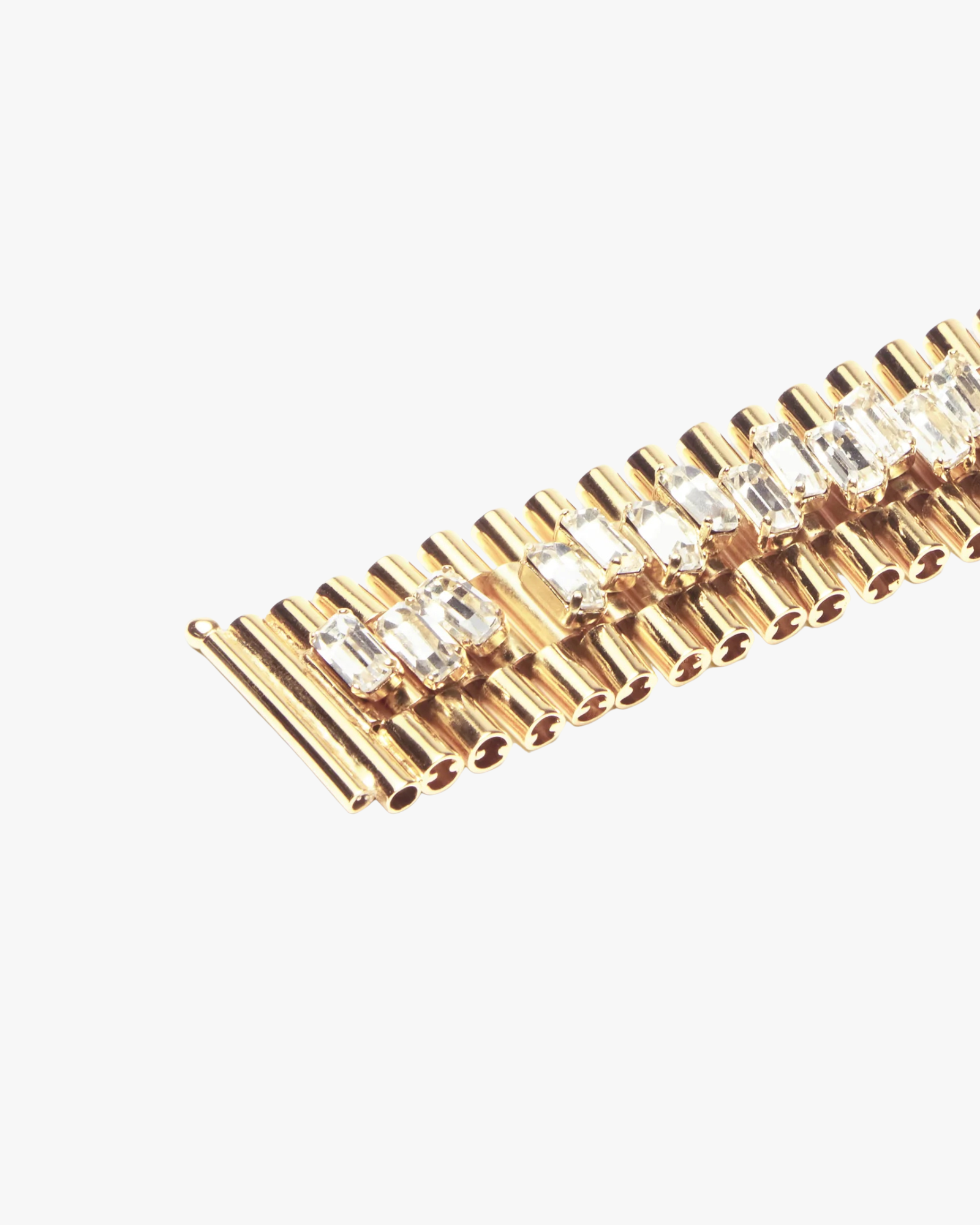 Bracelet On Time Gold With Crystals