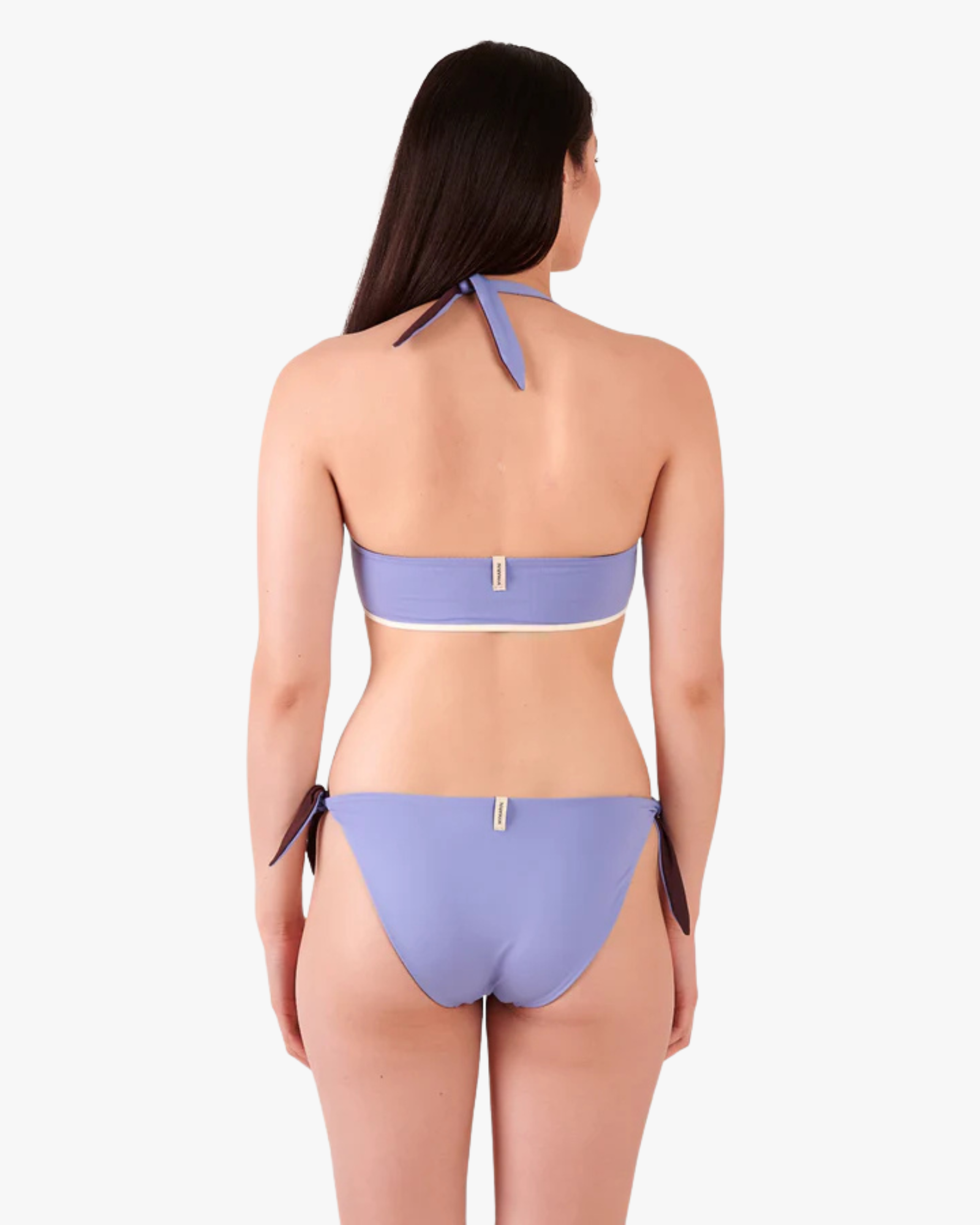 Holiday Bikini Bottoms With Ties Reversible Chocolate-Lilac