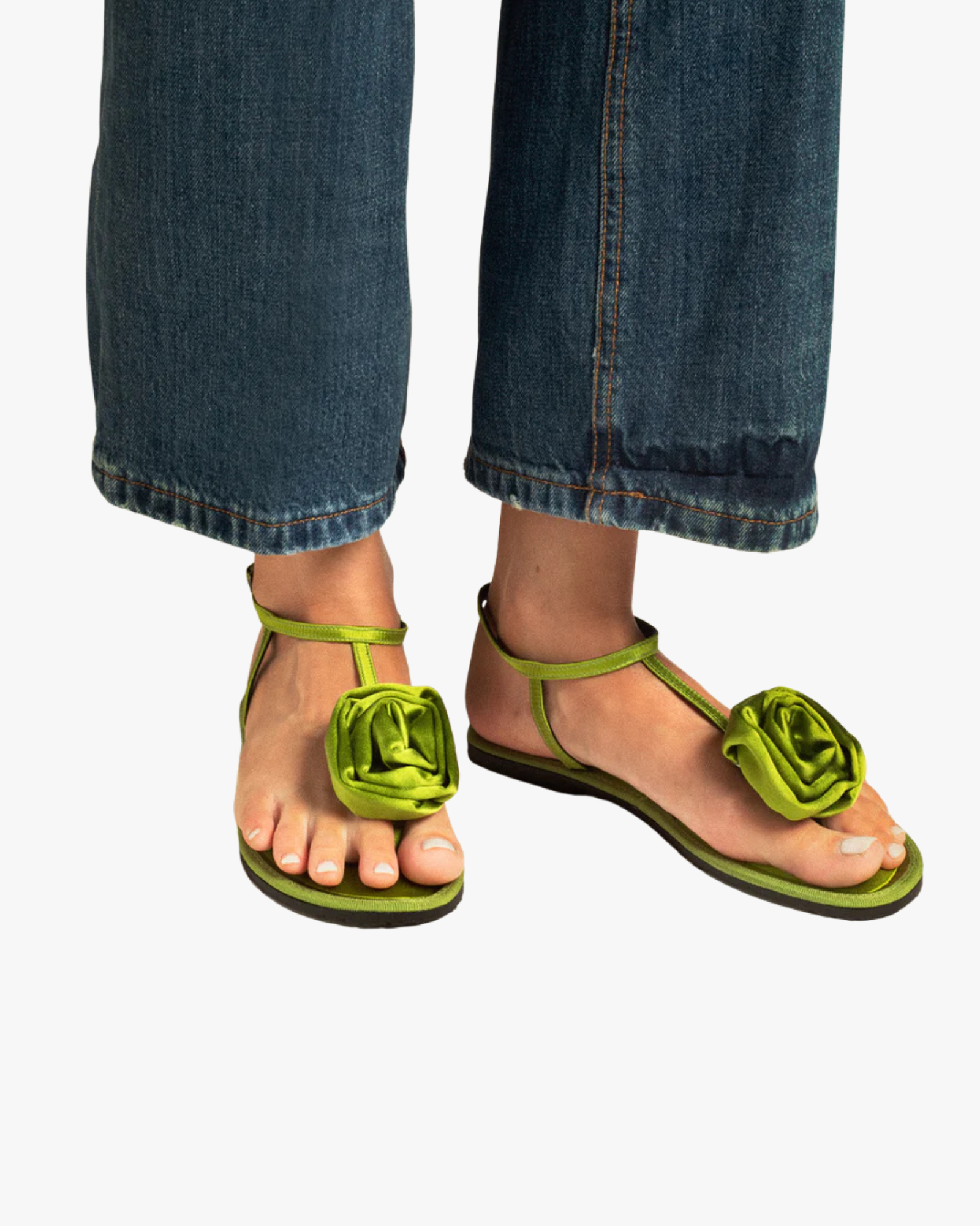 Ortigia Flat Sandal Green