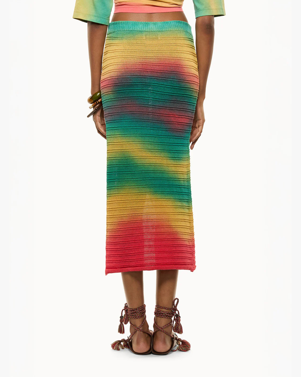 Knit Skirt Woman Rainbow