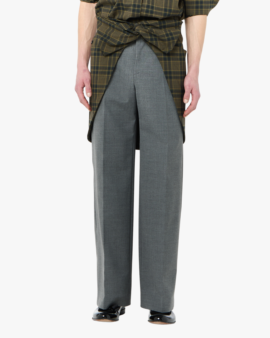 Long Trousers With Skirt Overlay