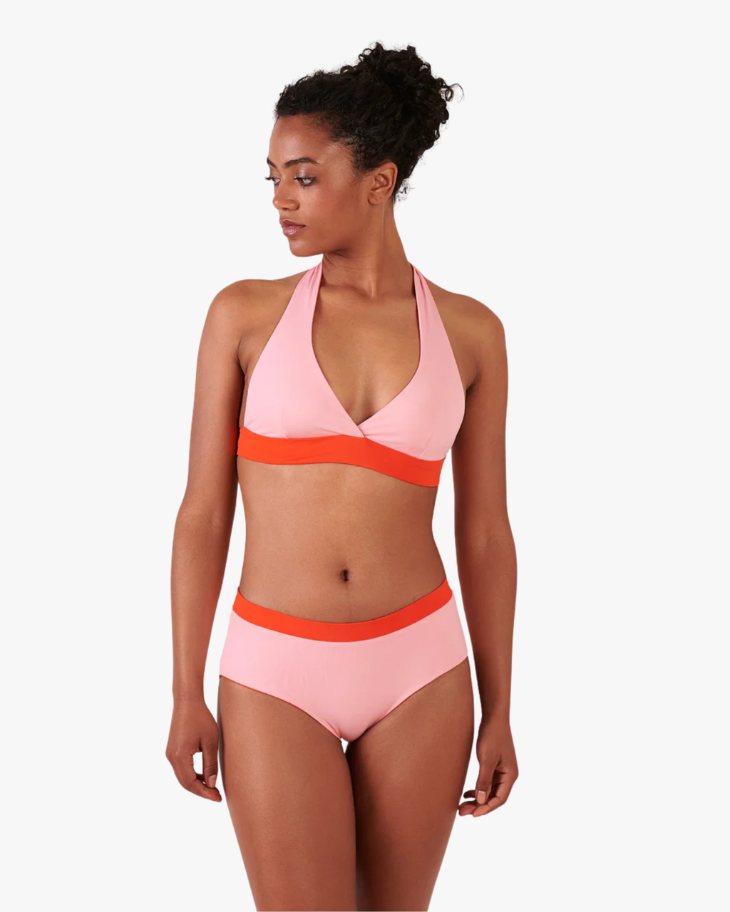 Neckholder Top Bikini Top Triangle Reversible Orange Pink