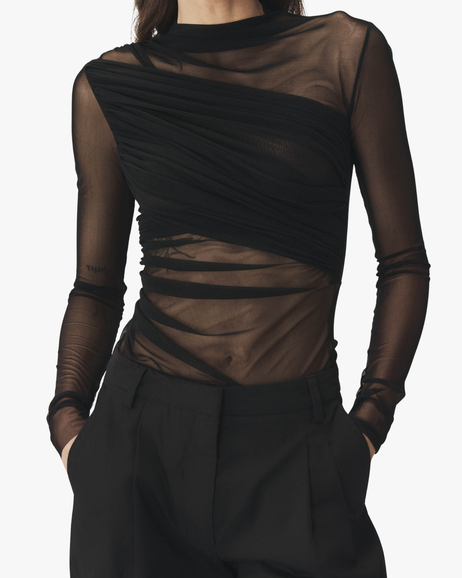Top Nebula Draped Black