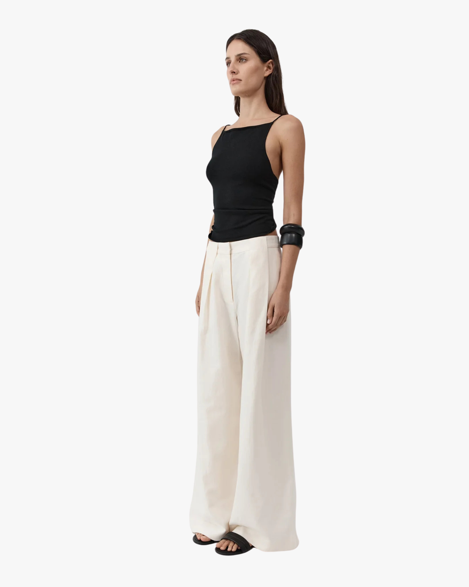 Twist Back Knit Top Black