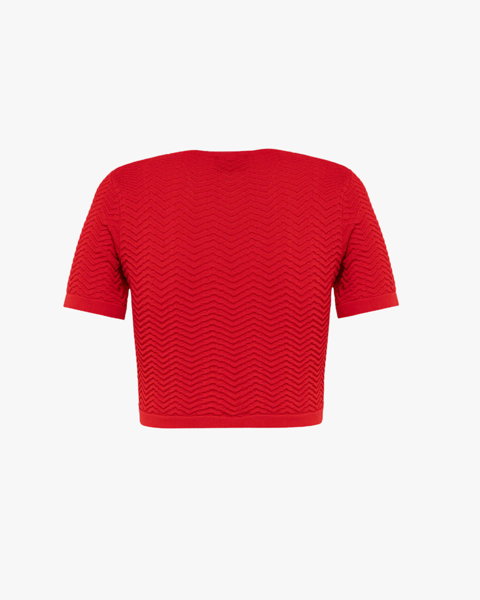 Knit Crop T-Shirt Woman Red
