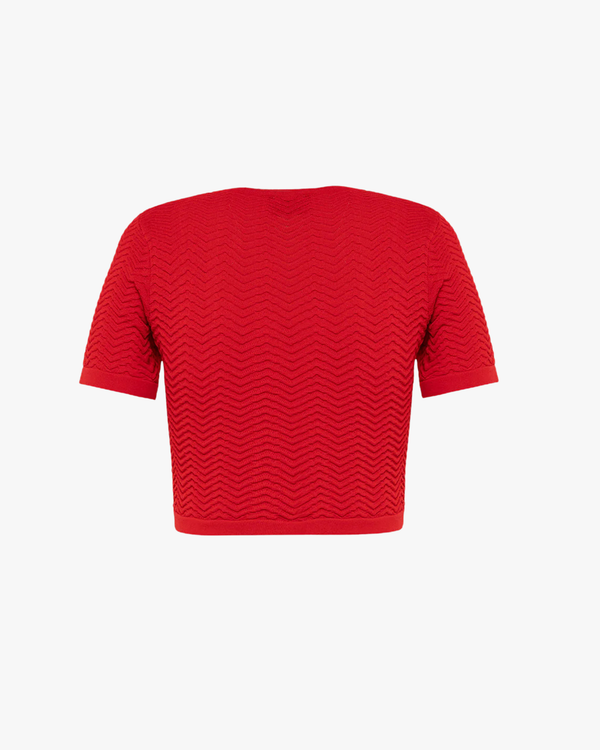 Knit Crop T-Shirt Woman Red