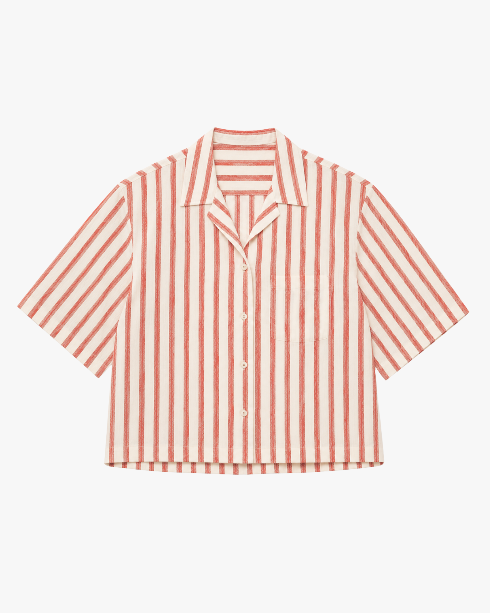 Cropped Shirt Red Stripes
