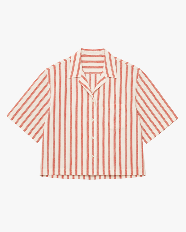 Cropped Shirt Red Stripes