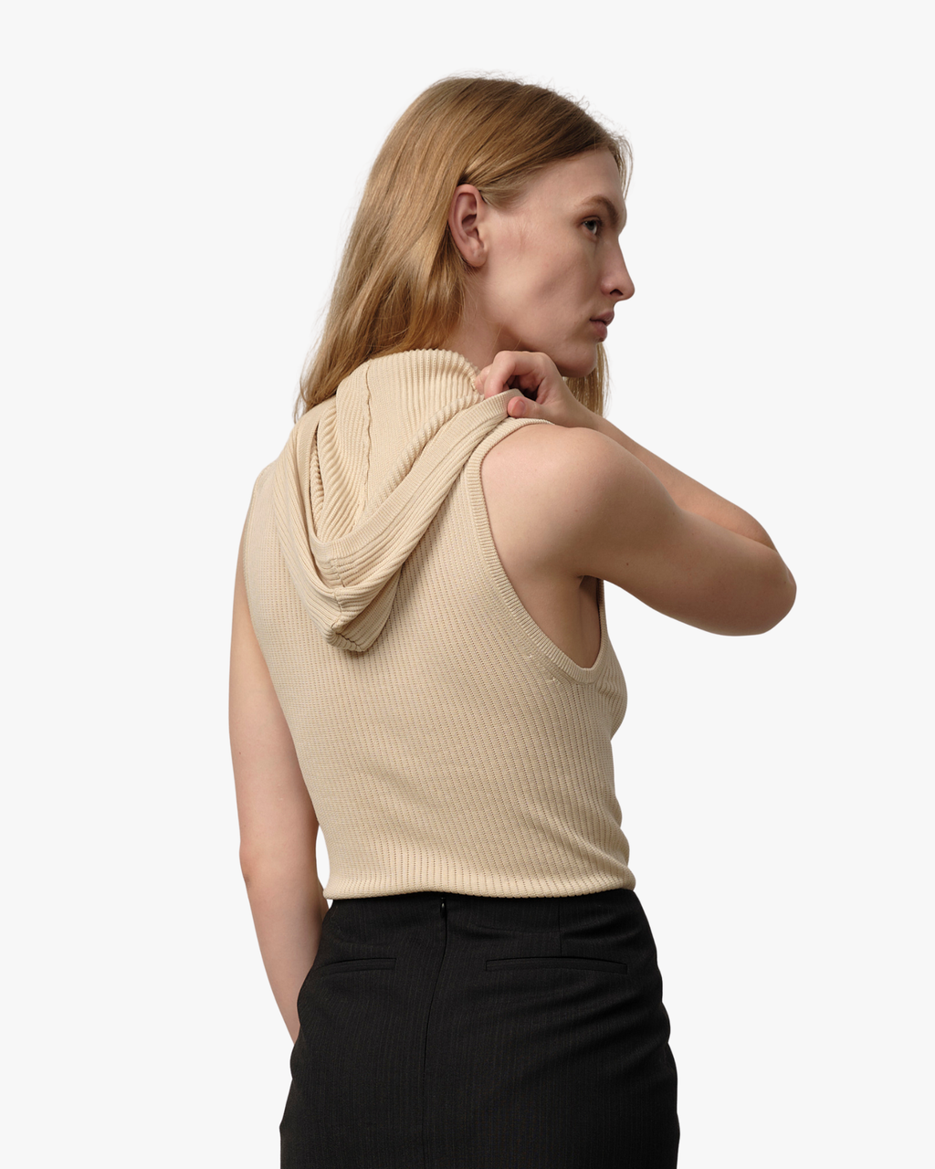Bodystocking Clothilde Knit Hooded Creme