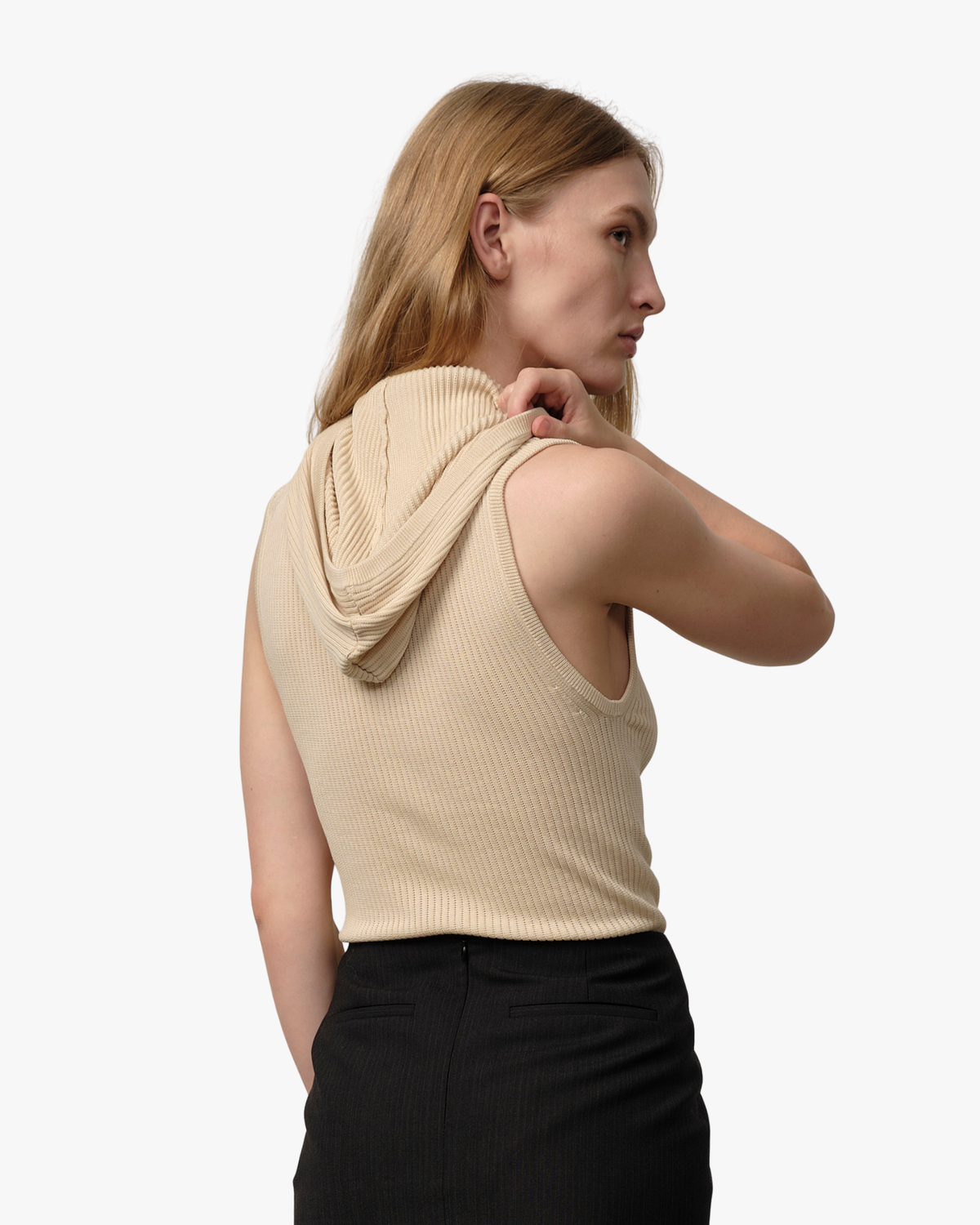 Bodystocking Clothilde Knit Hooded Creme