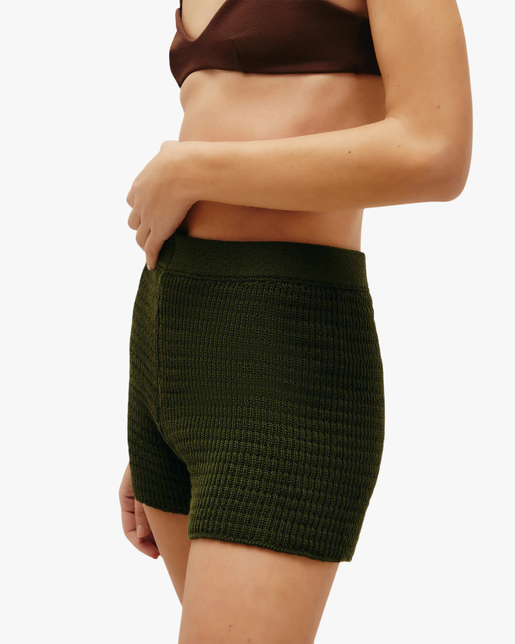 Lou Knit Shorts Olive Green