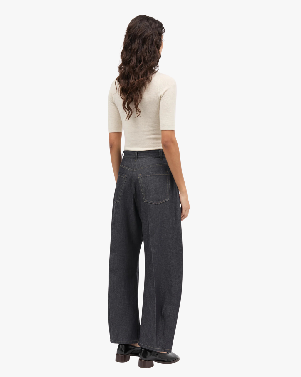 Cropped Barrel-Leg Jeans Pella Blue
