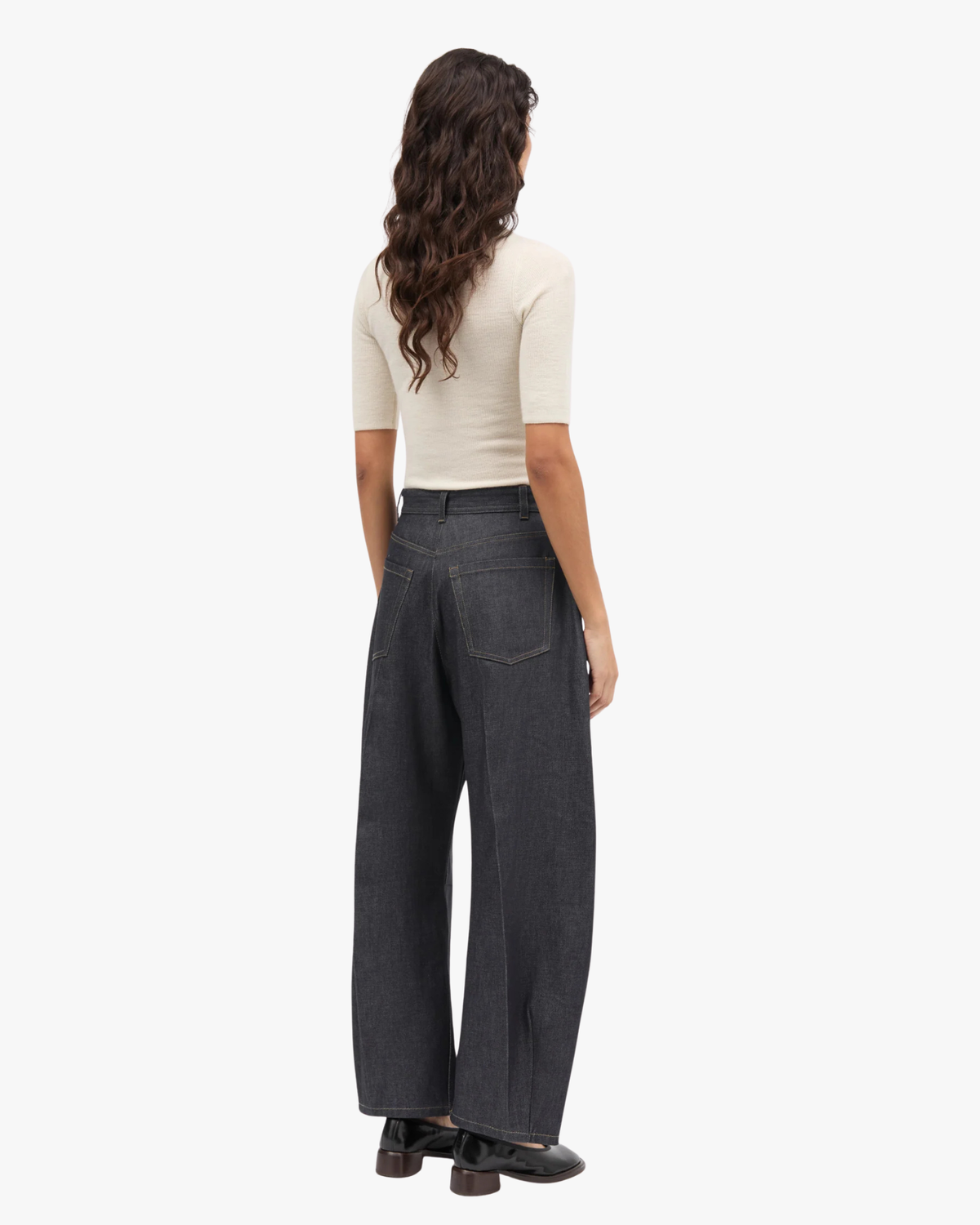 Cropped Barrel-Leg Jeans Pella Blue
