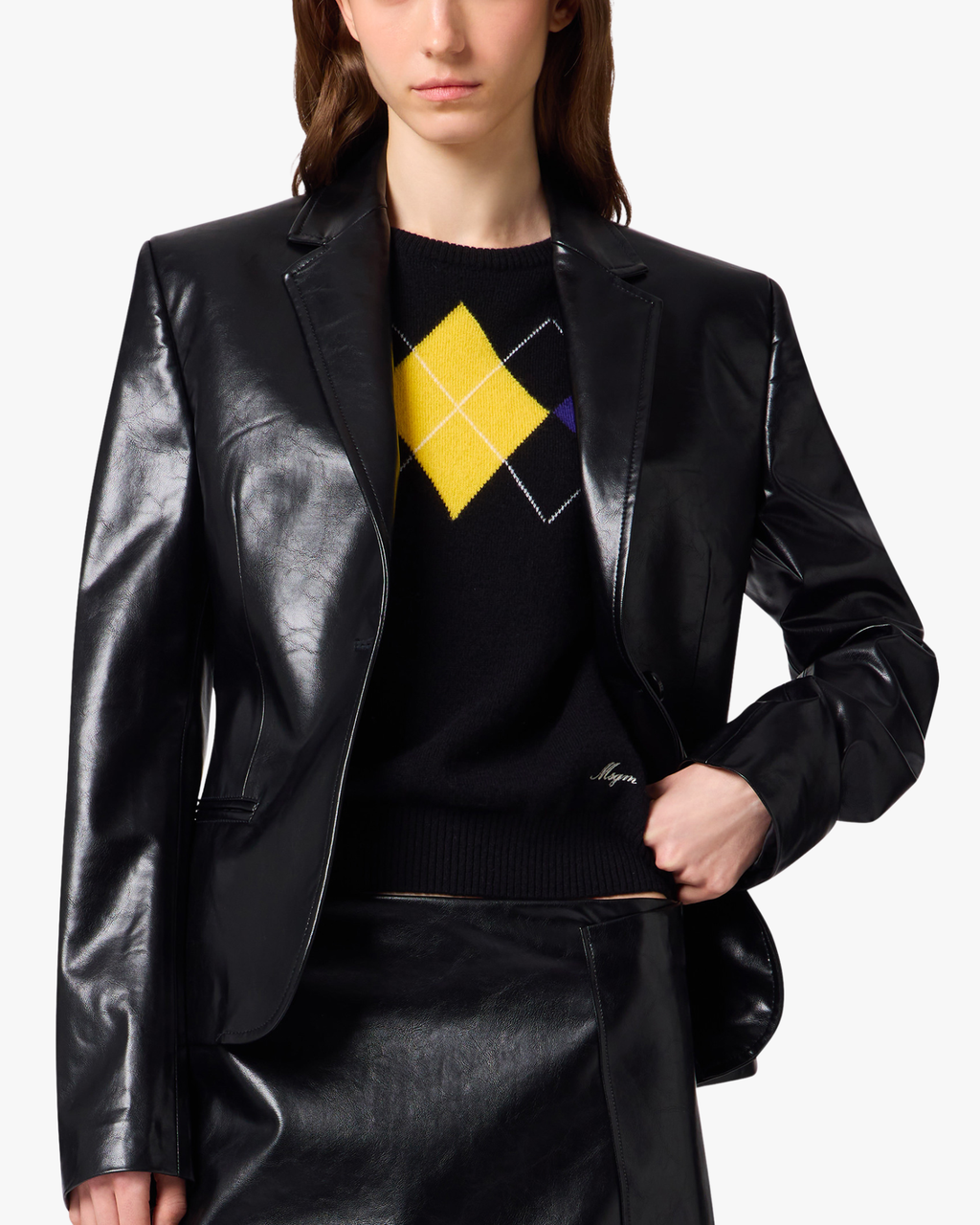Jacket Faux Leather Black