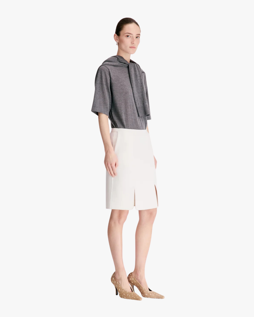 Skirt Judy With Front Slits Ivory