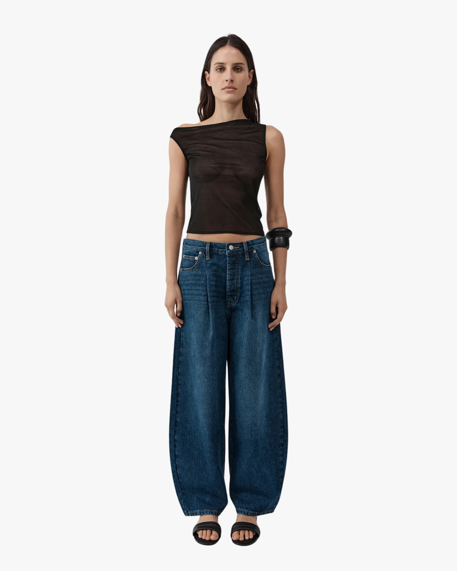 Fine Jersey Asymm Top Black