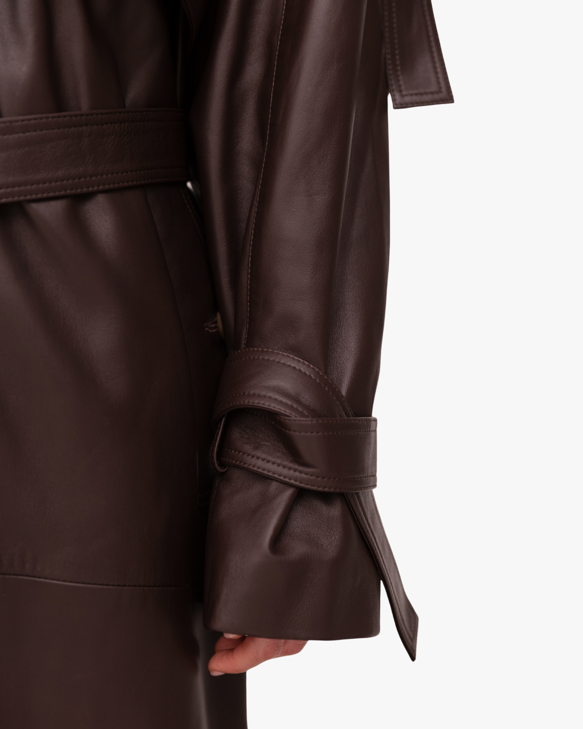 Trench Coat Leather In Brown