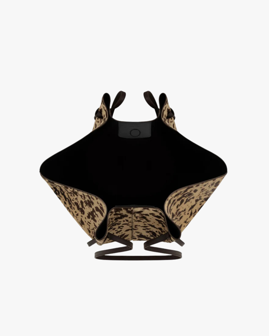 Knotted-Strap Tote Large Mochi Cow Print