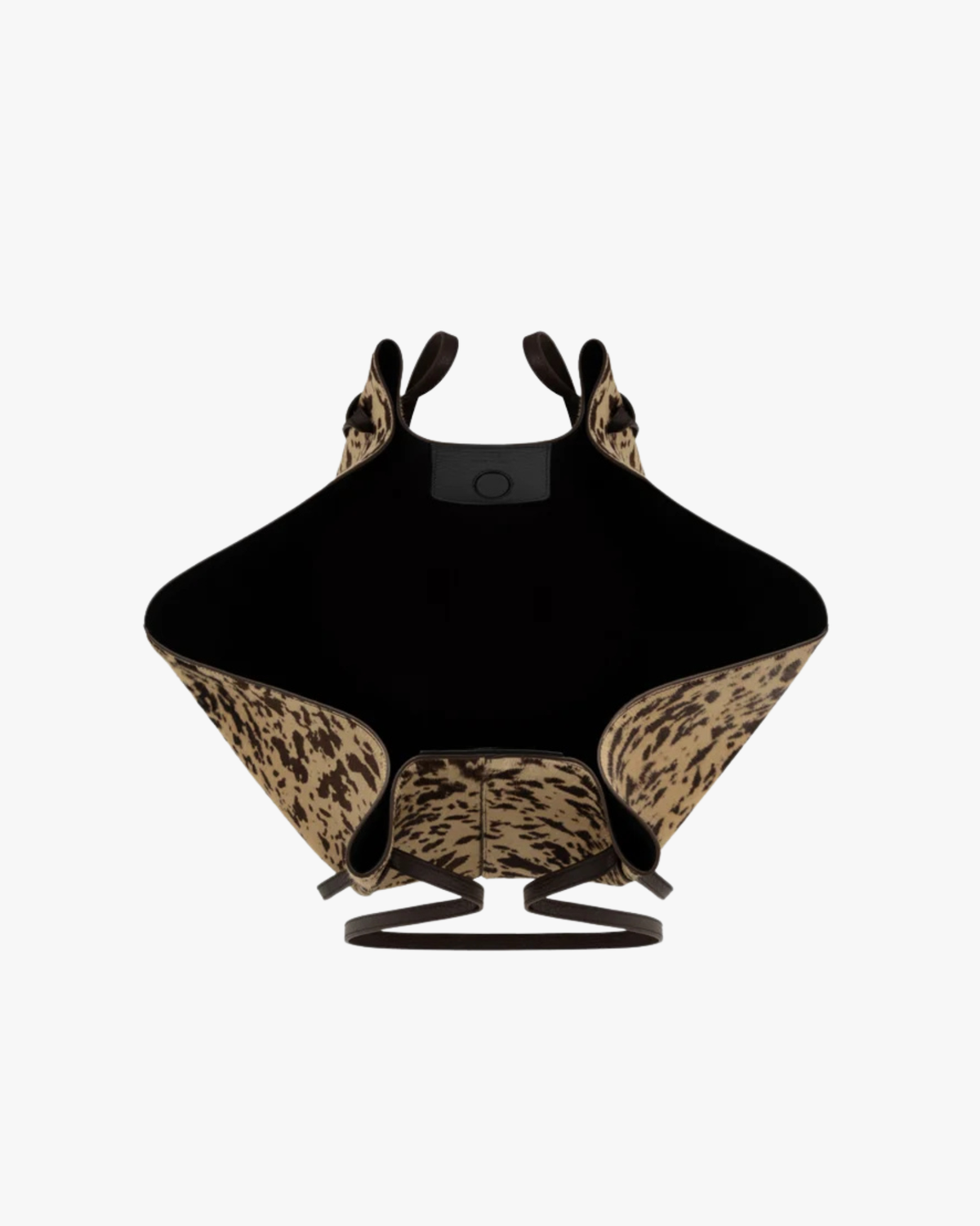 Knotted-Strap Tote Large Mochi Cow Print