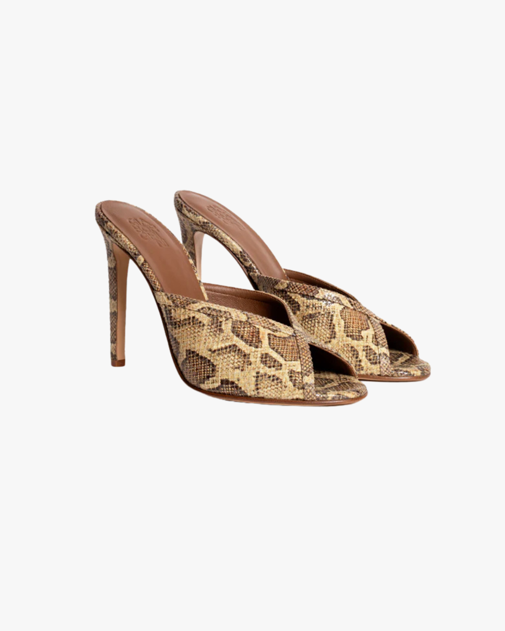 Noemie 105Mm Heel Open Toe Mule Camel