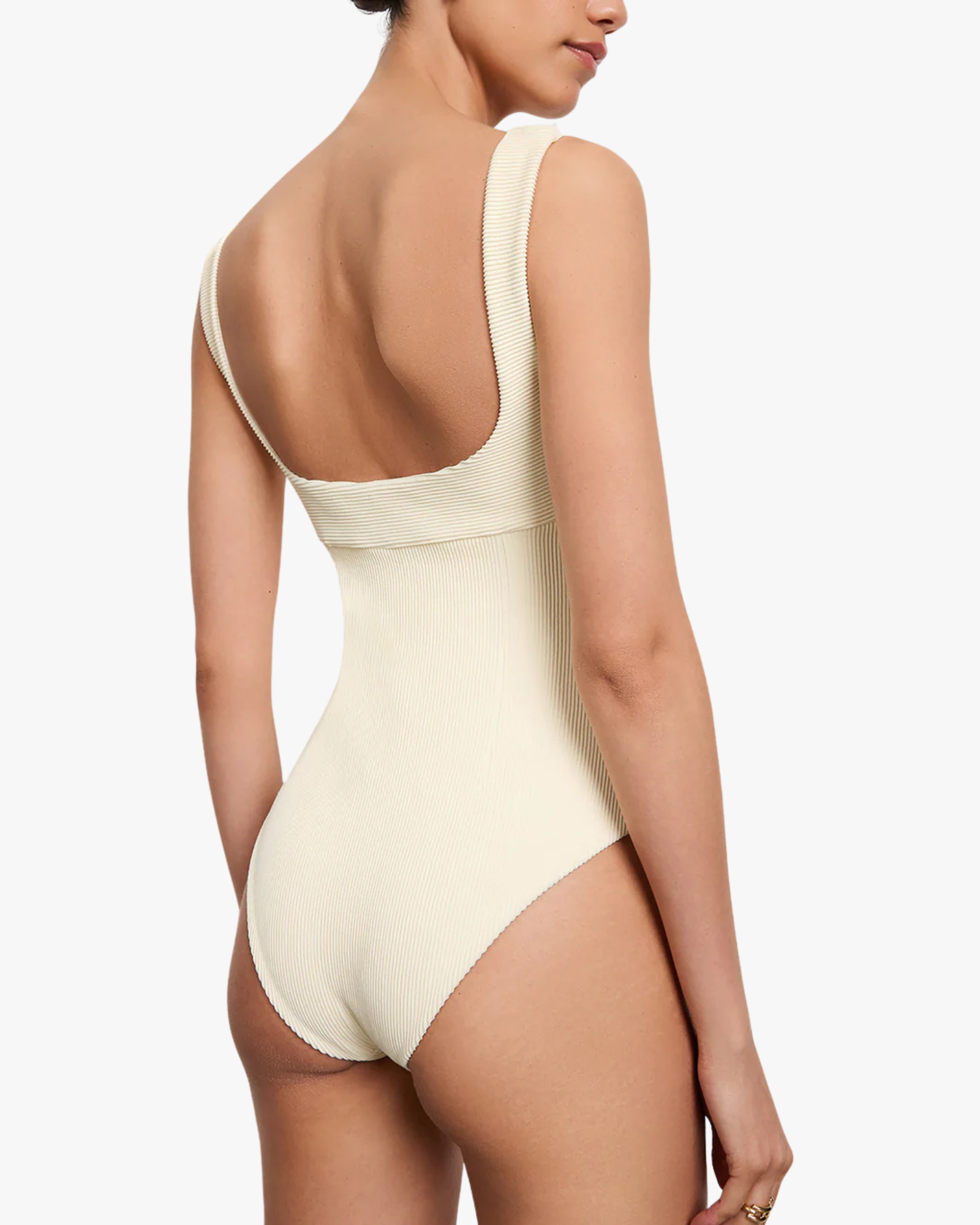 Ribbed Gabi One Swimsuit White