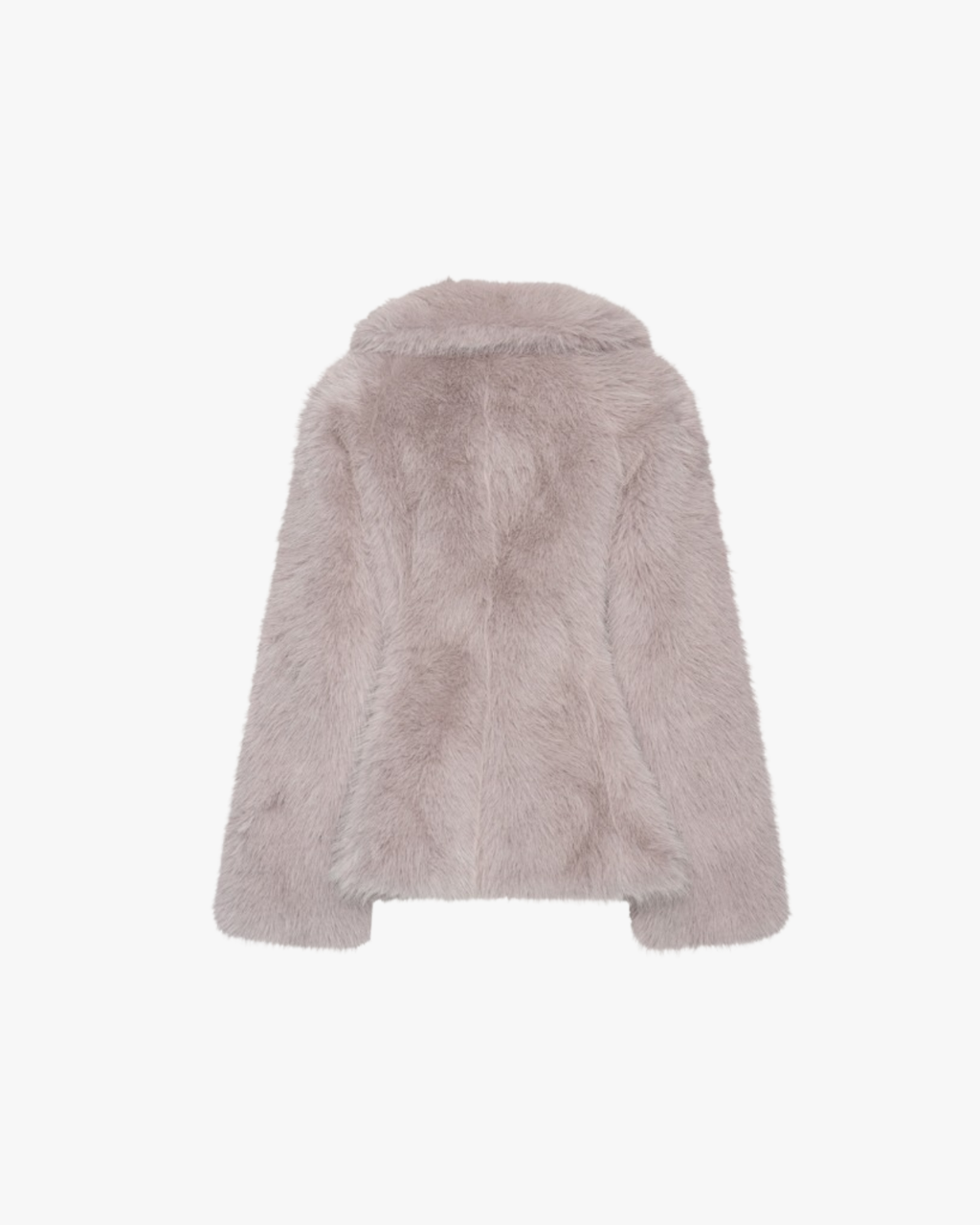 Flared Faux Fur Jacket Light Grey