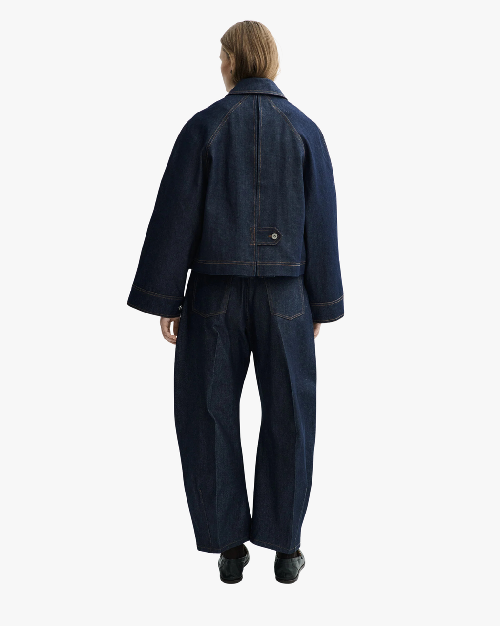 Asymmetric Denim Coat Calypso Blue