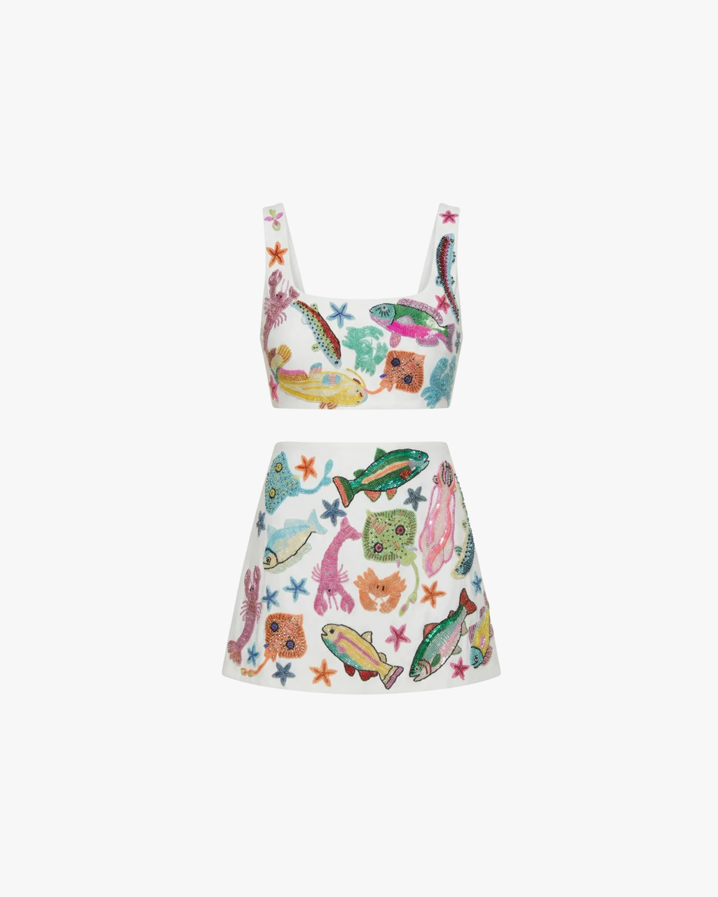 Arizona Co-Ord Set Hand-Embellished Marine White