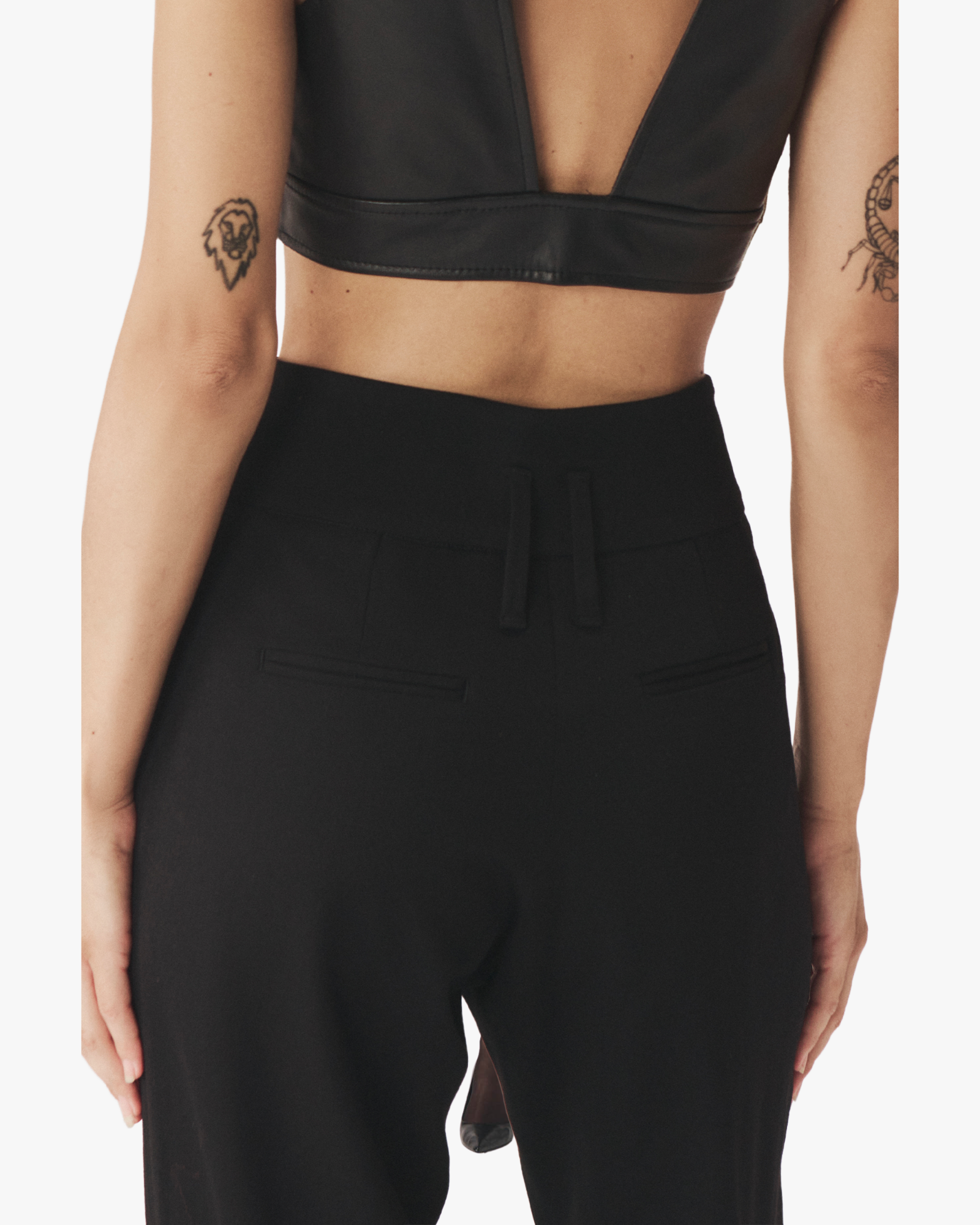 Pants Lina High-Waisted Wool Black