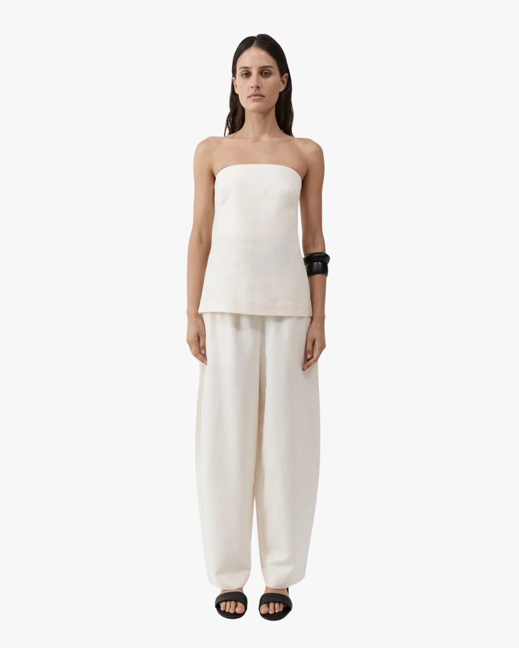 Strapless Rouleau Tie Top Ivory