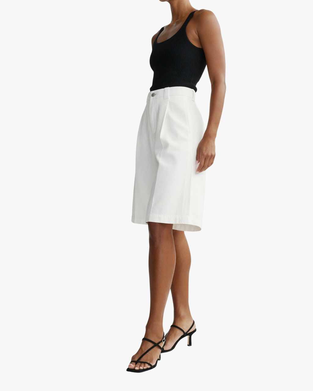 Hepburn Jean Short High Rise Pleated 12.5" White