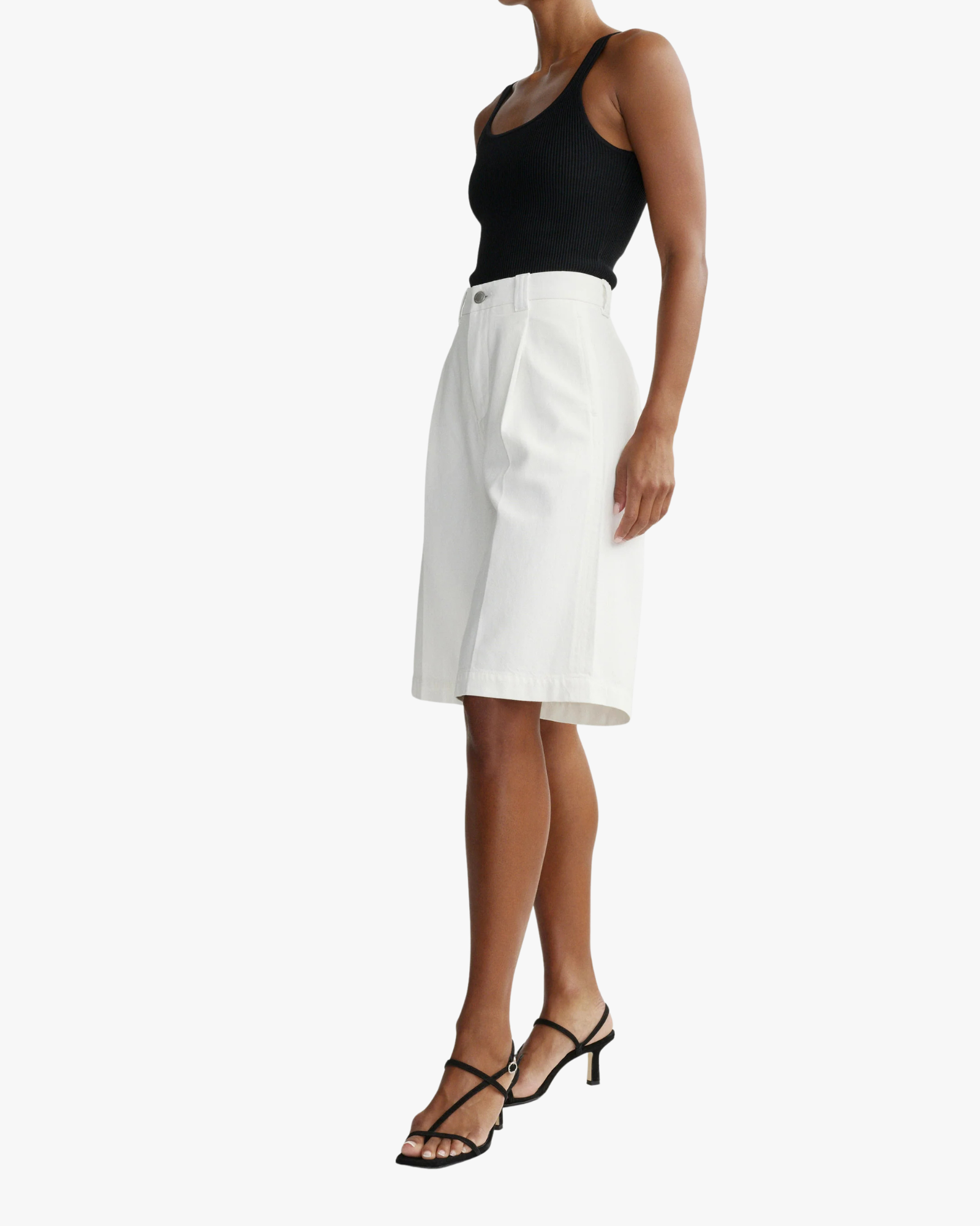 Hepburn Jean Short High Rise Pleated 12.5" White
