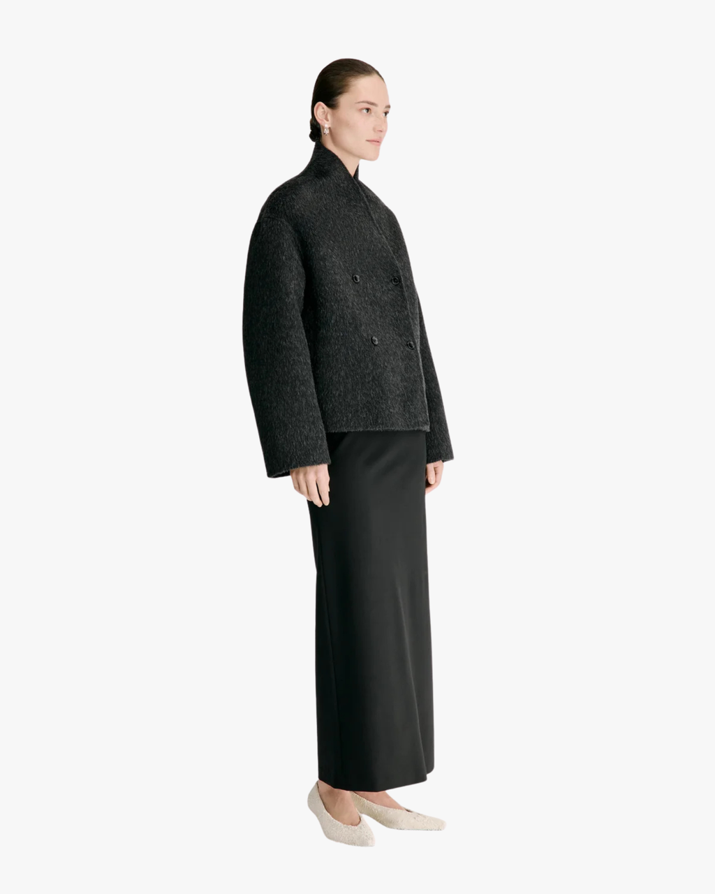Double Breasted Jacket Wes Anthracite Melange