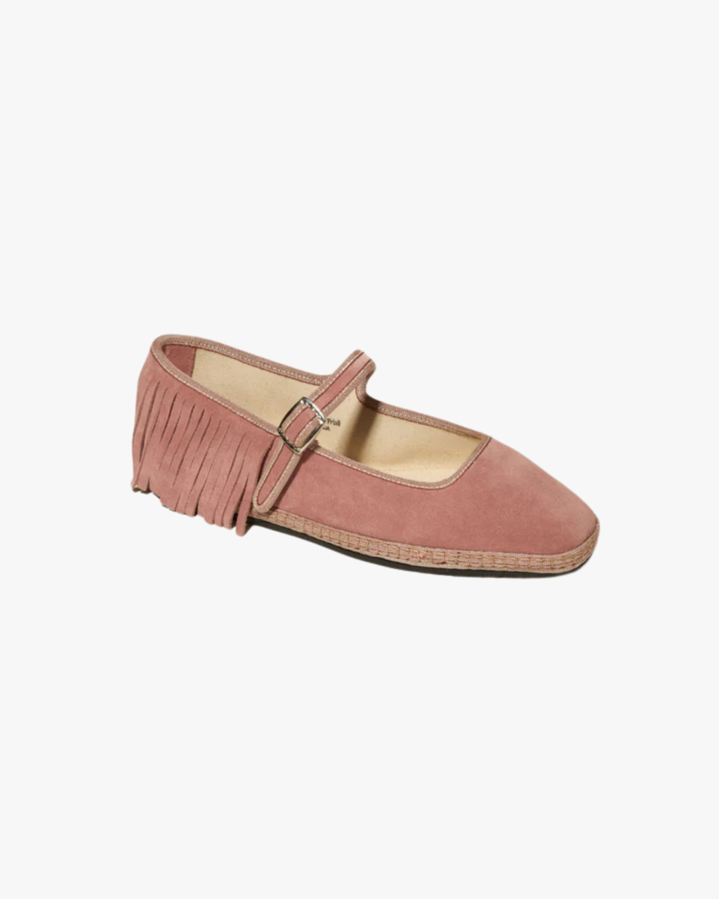 Mary Jane Friulane With Fringes And Square Toe Pink