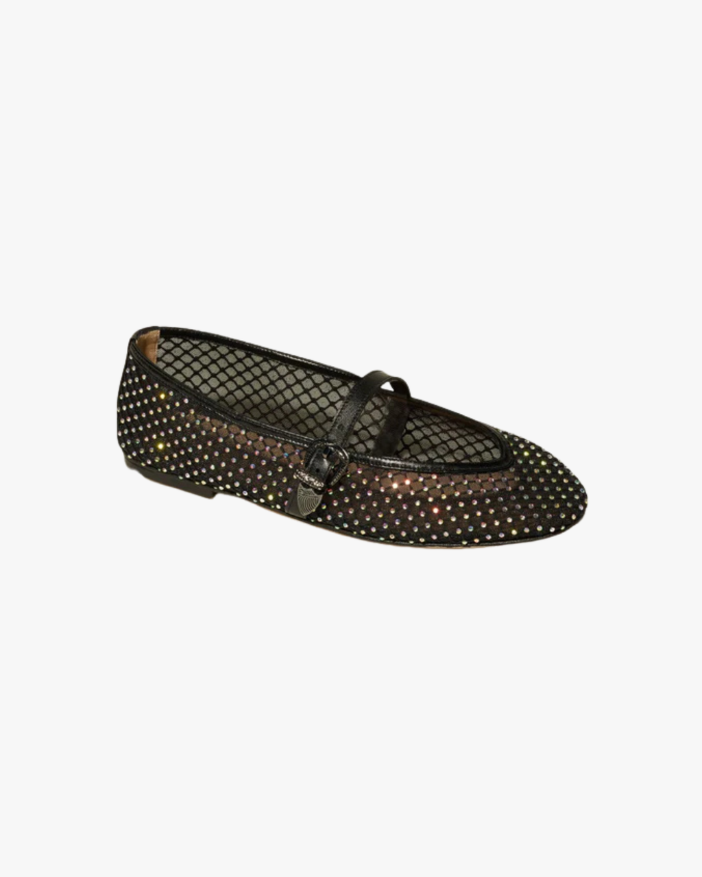 Camille Brillante Mesh Ballet Flats Black