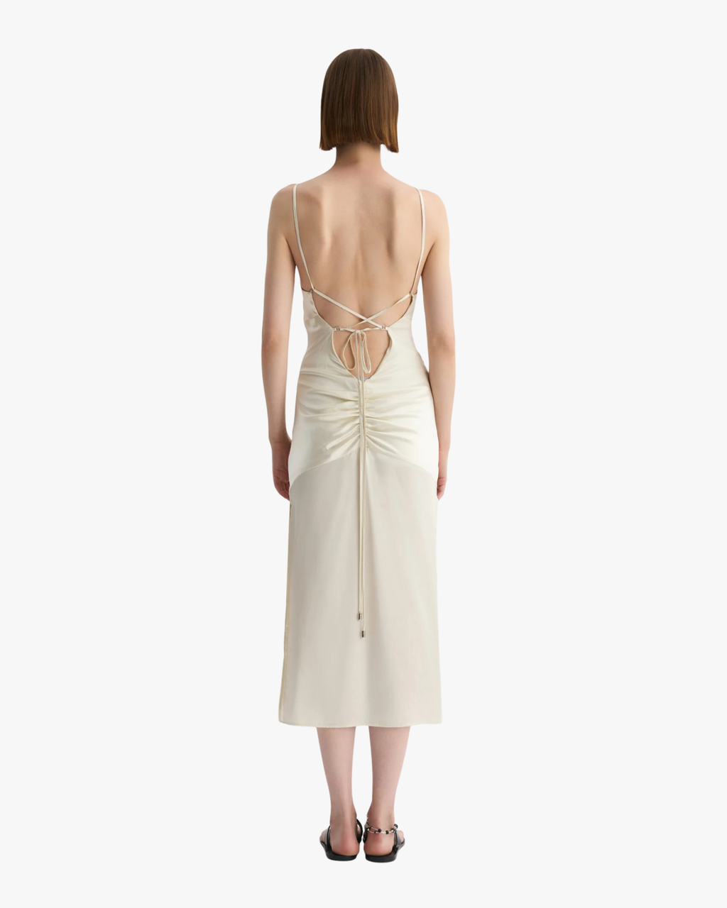 Forli Dress Midi Silk Ecru
