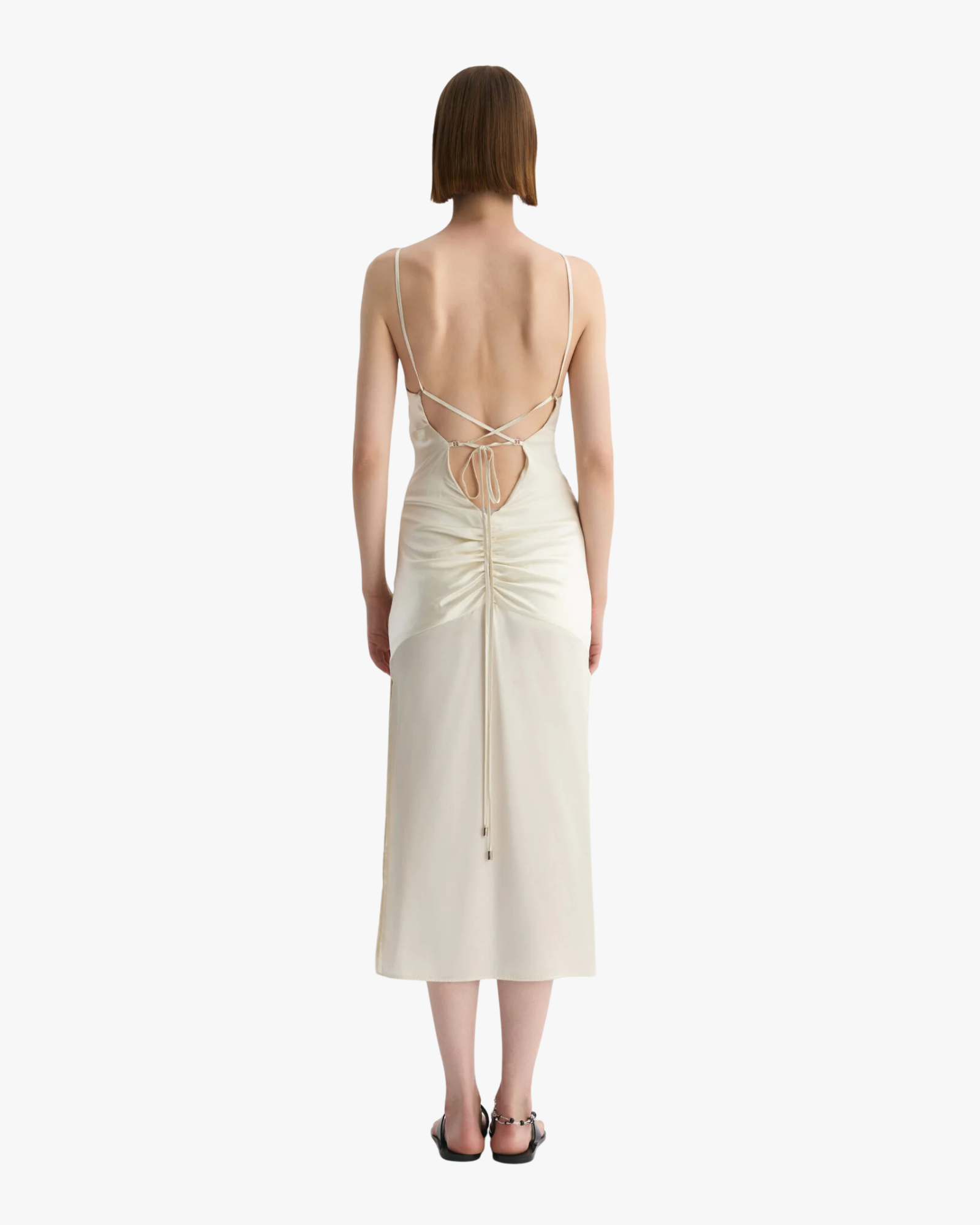 Forli Dress Midi Silk Ecru