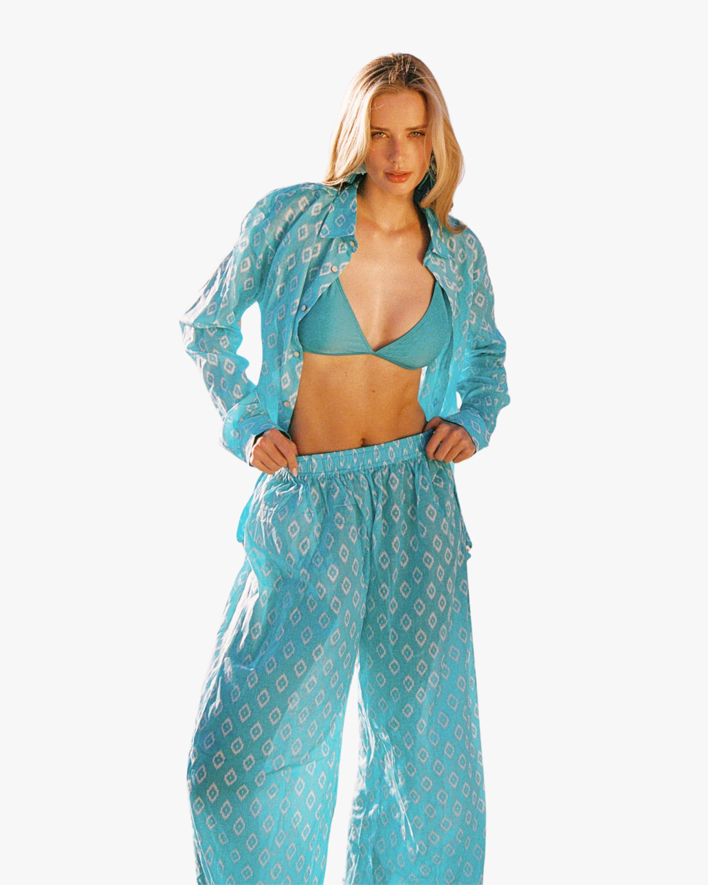 Mambo Set Oversize, Trouser And Shirt Light Blue