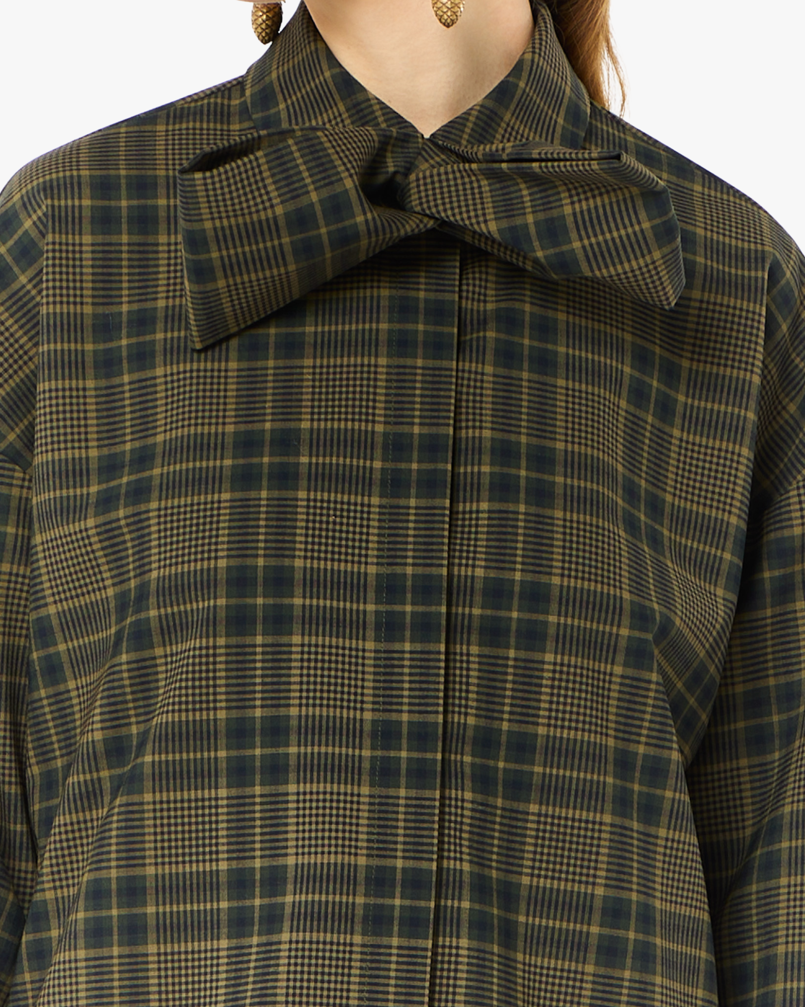 Oversized Blouse With Large Bow Green