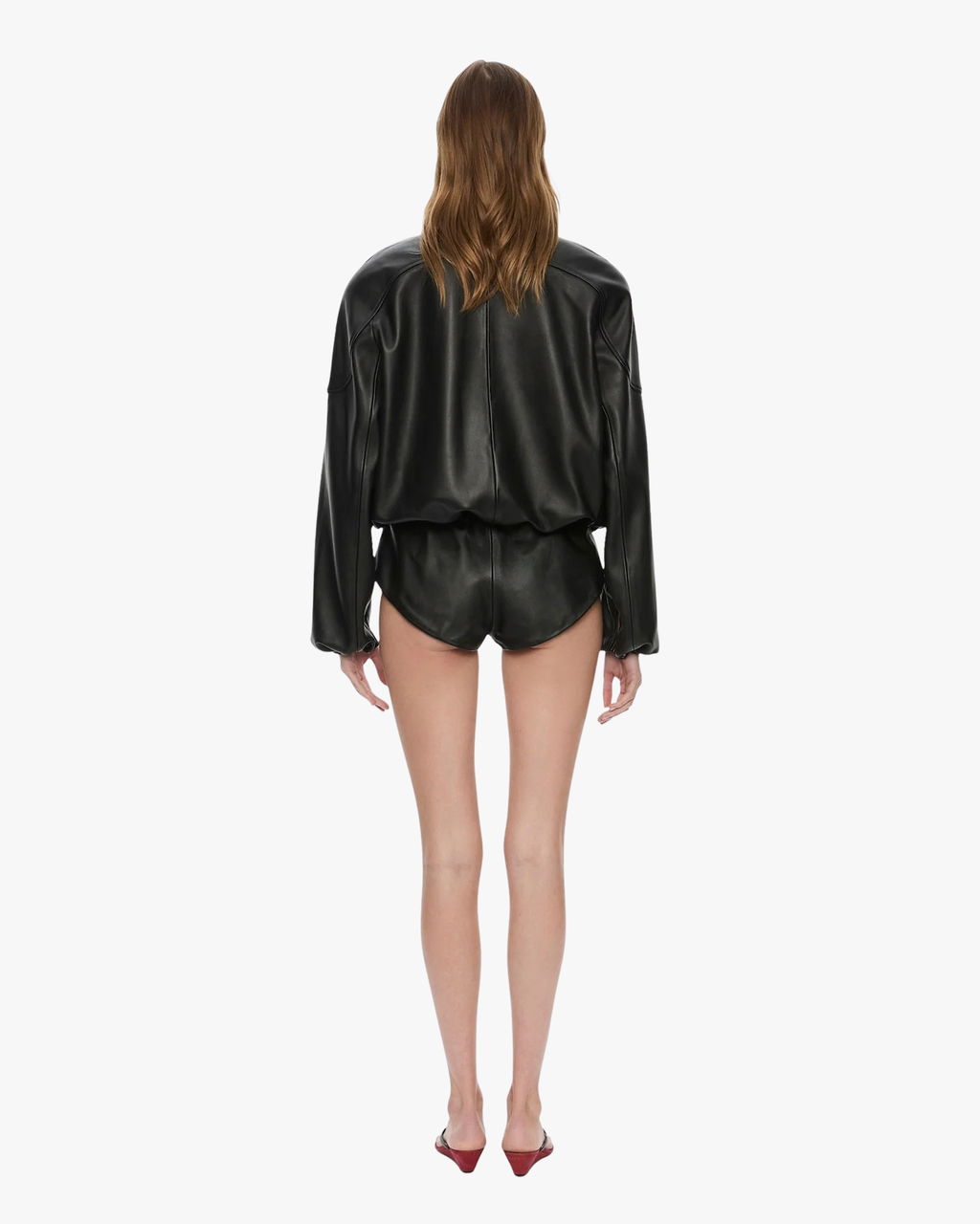 One Piece Dannie Leather Zipped Black